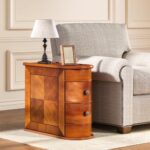 Wood End Table with Drawers