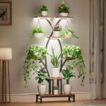 VOZZYOTO Plant Stand Indoor with Grow Lights